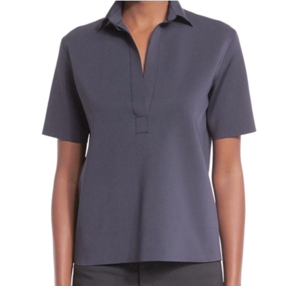 Helmut Lang Collared Short Sleeved Scuba Top - Picture 1 of 8